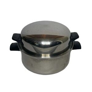 Vintage Prudential Flavor Seal High Dome Lid Stainless Steel Stock Pot Roaster